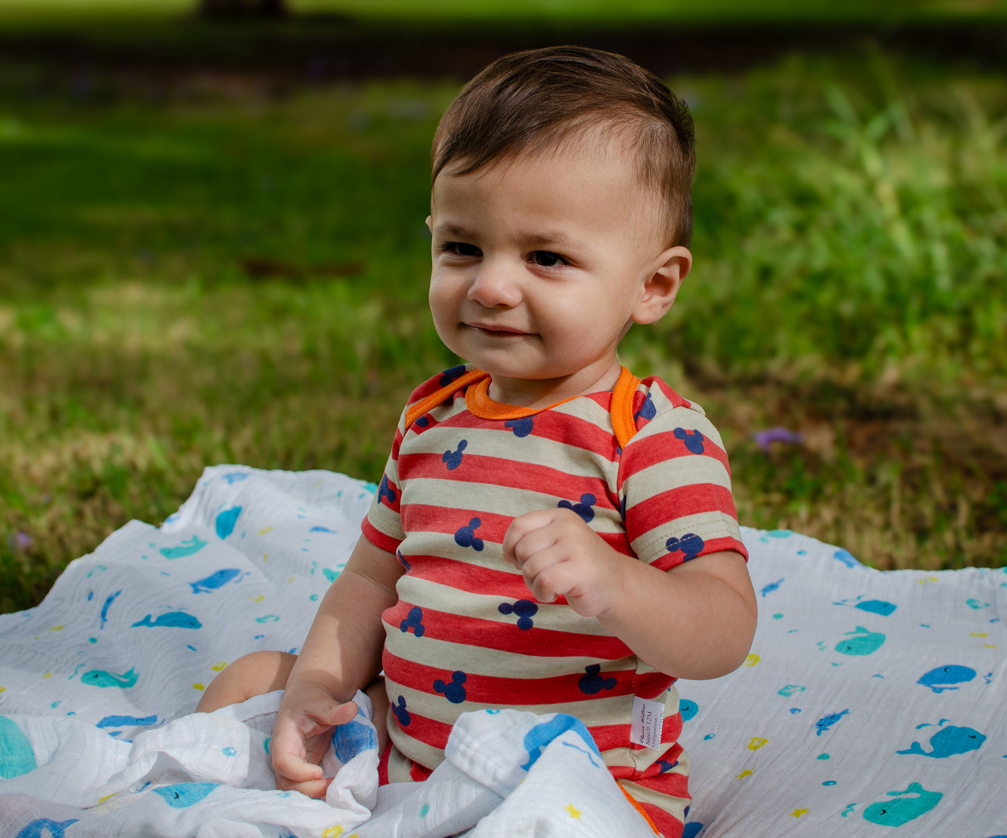 Short Sleeve Cotton Rompers (9-12 Months)